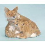 A Royal Copenhagen group of a vixen with four cubs, 1788, 10.5cm high.