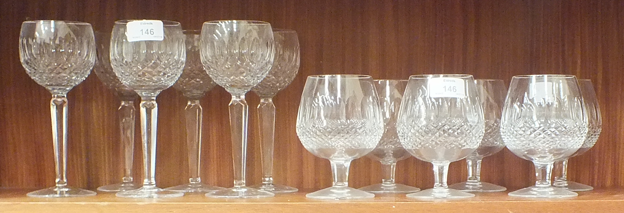 A set of six Waterford crystal Colleen pattern tall wine glasses, 18.5cm high and a set of six - Image 3 of 3