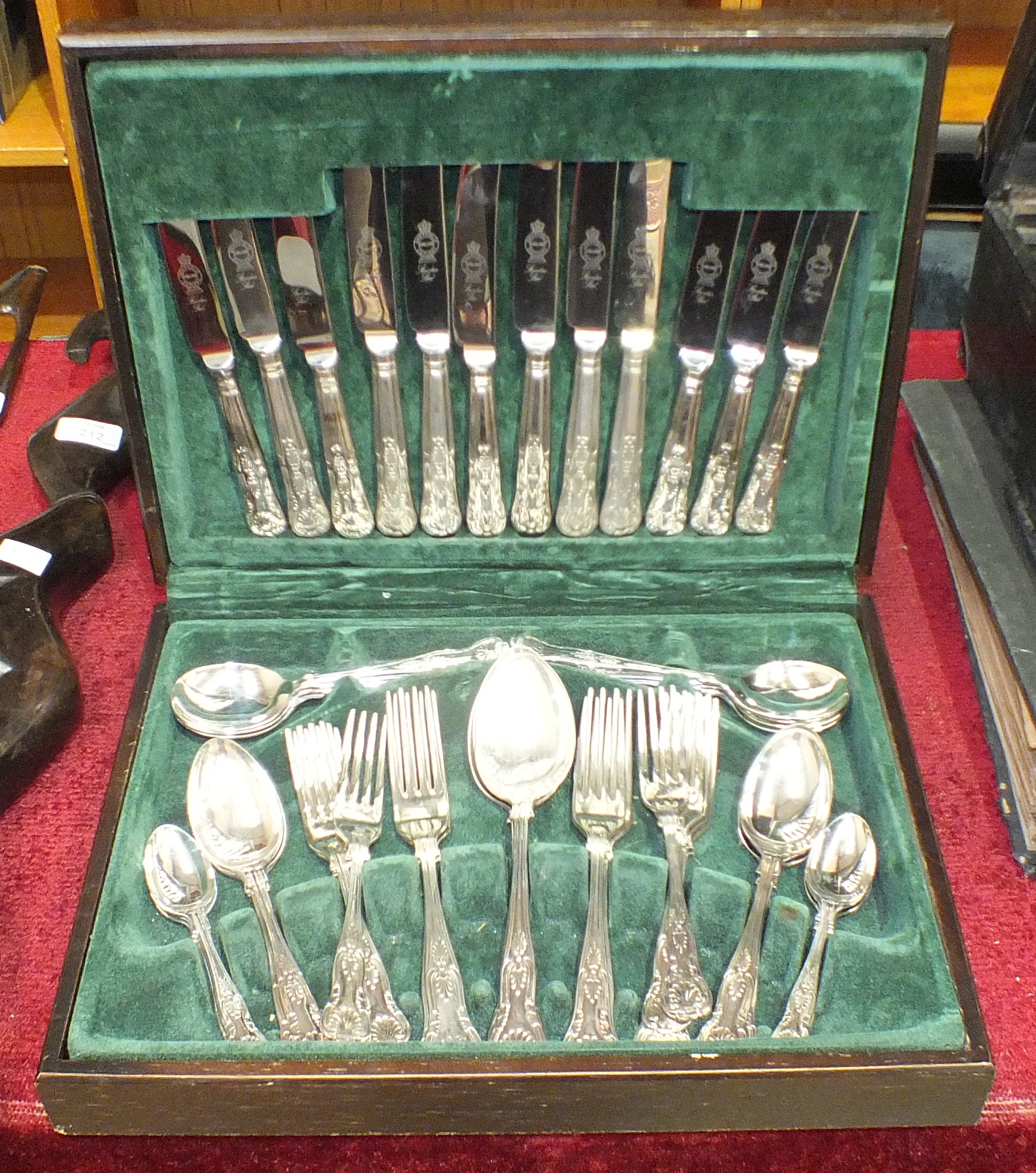 Two cased canteens of plated kings pattern cutlery and other boxed cutlery.