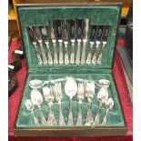 Two cased canteens of plated kings pattern cutlery and other boxed cutlery.