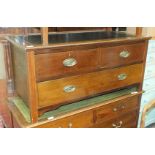 A similar chest/table fitted with two small and one long drawer, 107cm wide, 50cm high.
