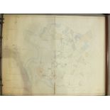 A hand-coloured rolled map, 'Plan of Several States in the Parish Stoke Gabriel, Devon, Property