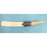 A late-19th century silver-mounted ivory page-turner, London 1894, 30cm long.