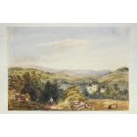 19th century English School PLYMSTOCK FROM BORRINGDON HILL Unsigned watercolour, titled in pencil,