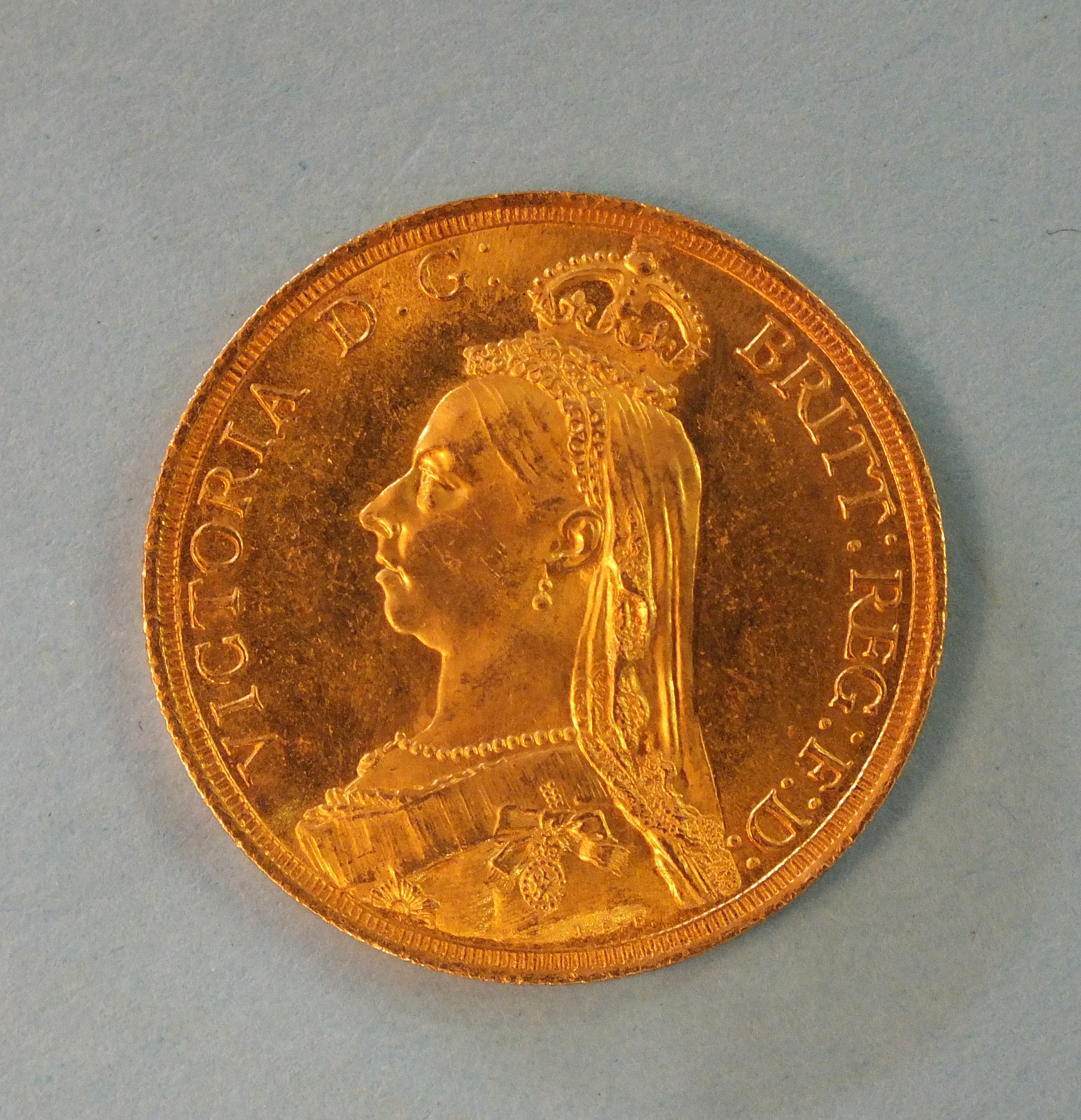 A Queen Victoria 1887 gold two-pound. - Image 2 of 2
