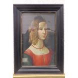 J W Forster after Domenico Ghirlandaio STUDY OF A YOUNG RENAISSANCE GIRL WEARING A RED AND GREEN