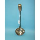A William IV fiddle pattern silver ladle by William Eaton, London 1836, ___8oz.