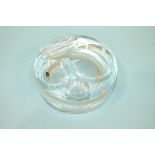 A vintage Baccarat heavy crystal glass sculptural paperweight or desk accessory, 12cm diameter, 3.
