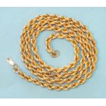 A 9ct gold rope-twist chain necklace, 80cm, 27.1g.