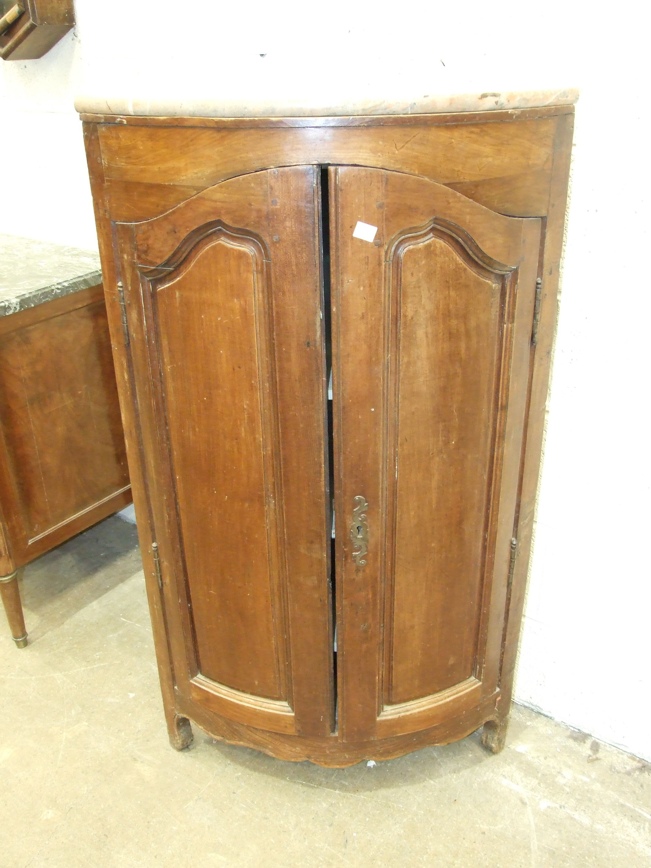 A late-19th century Continental oak corner cupboard fitted with a pair of fielded panelled doors, - Image 2 of 4