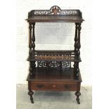 A mahogany music Canterbury, with galleried shelf above base drawer, on turned legs, 60cm wide,
