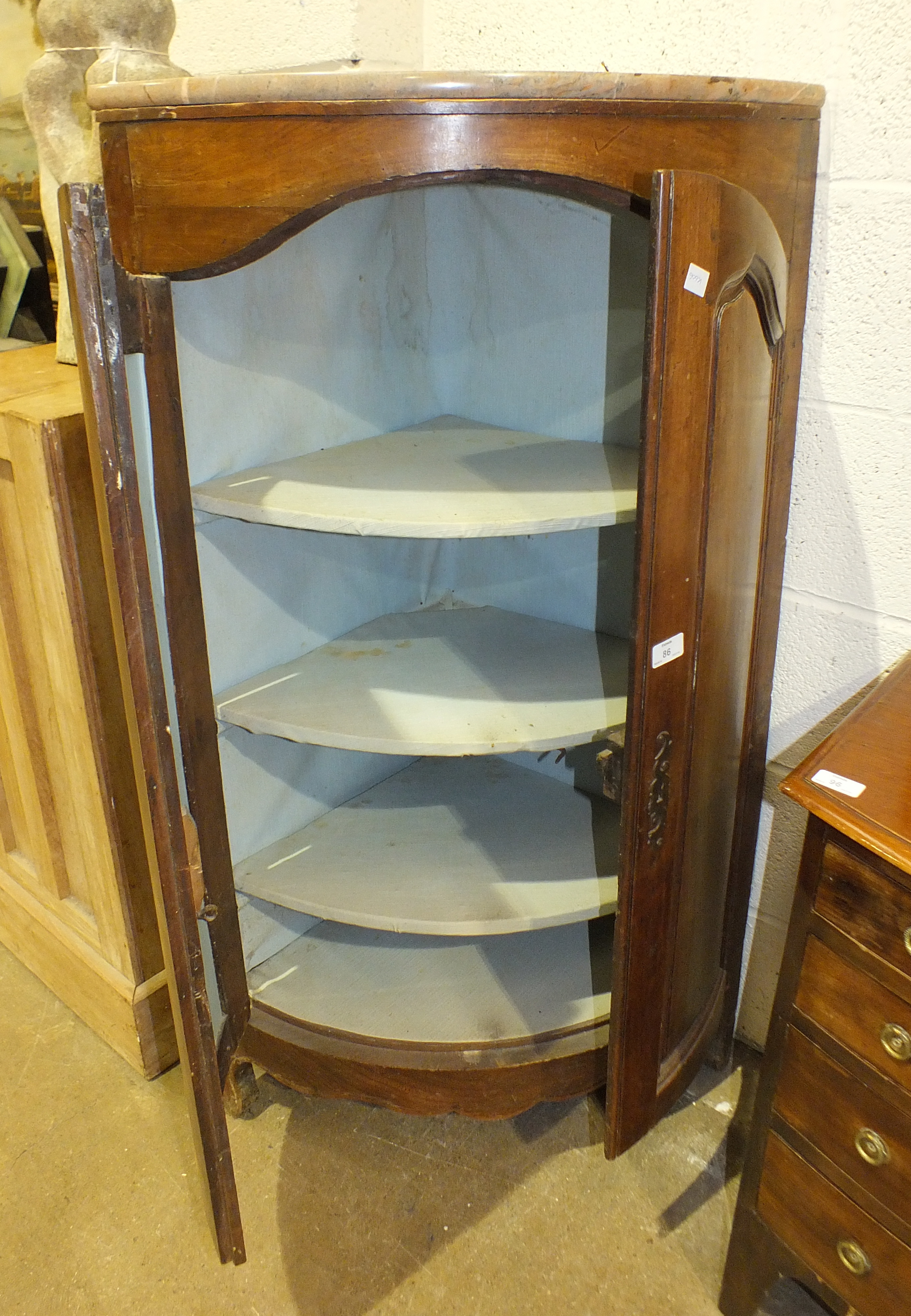 A late-19th century Continental oak corner cupboard fitted with a pair of fielded panelled doors, - Image 3 of 4