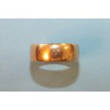 An 18ct gold wedding band, size P, 6.2g.