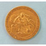 A George III 1817 gold sovereign.