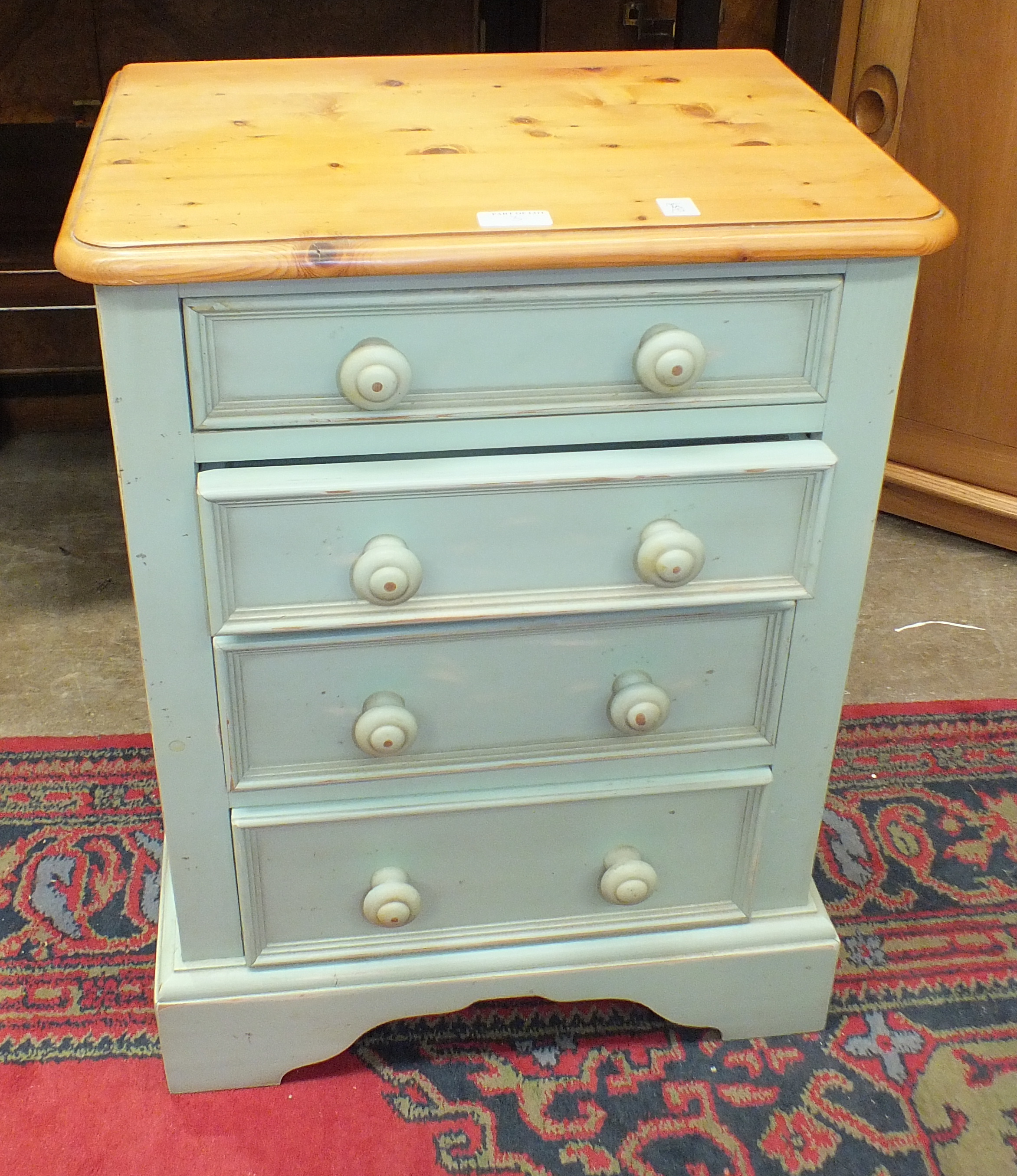 A pair of Yesterday's Pine of Gainsborough blue-painted narrow chests with six graduated drawers, - Image 2 of 2