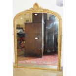 A Victorian gilt gesso overmantle mirror, 128 x 100cm.