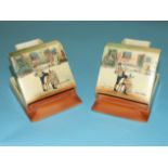 Two Royal Doulton Dickens Ware match holders/strikes, both depicting Sam Weller on the front and