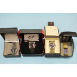 Four gent's wrist watches by Christian Lars, GT, Ingersoll and Swiss Master, all boxed.