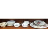 A collection of Minton dishes and soup dishes, hand-painted and signed by Tony Harris and Shirley