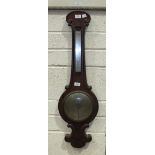 A 19th century mahogany barometer/thermometer, 90cm, (af).