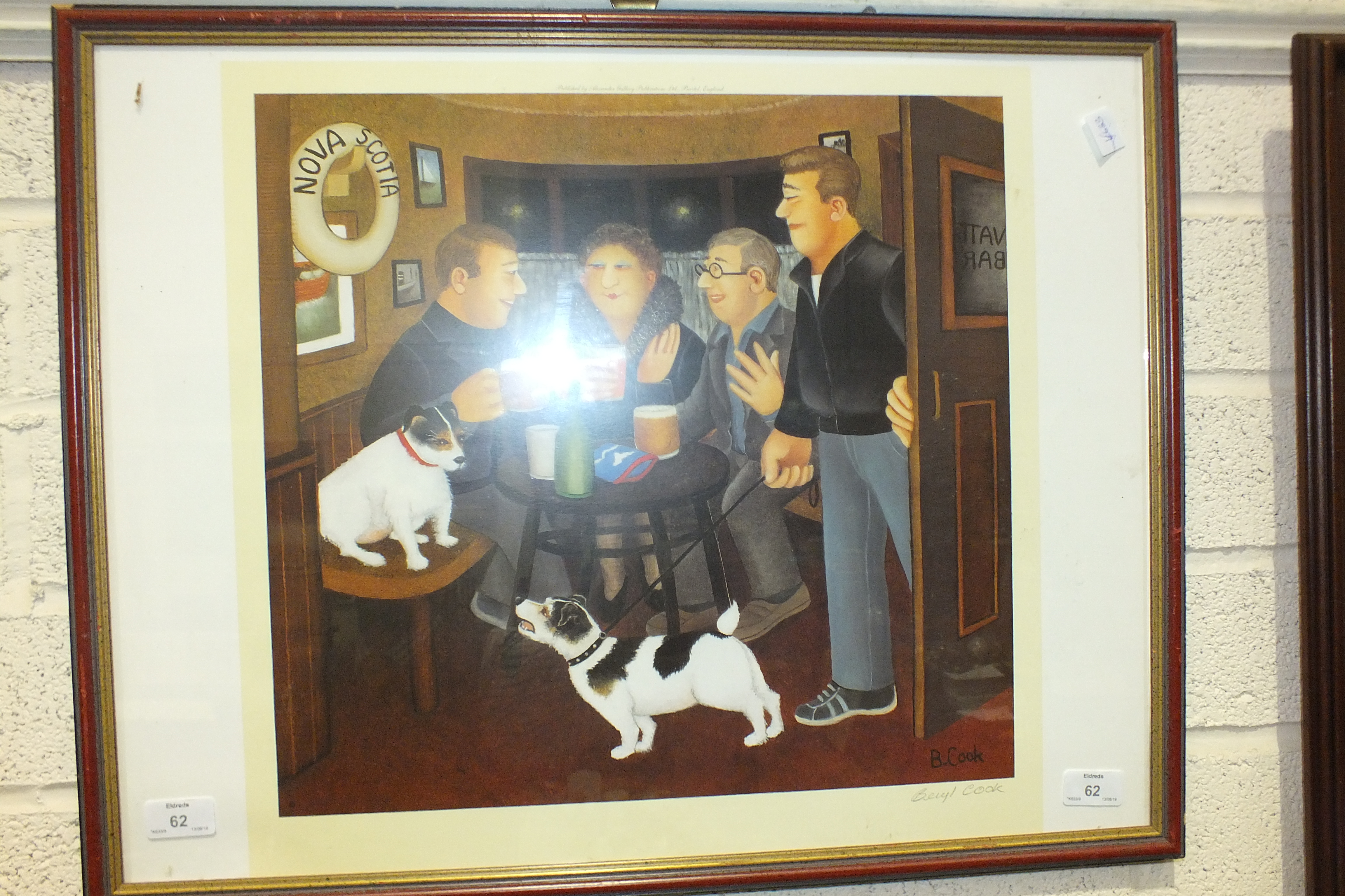 After Beryl Cook (1926-2008), 'In The Snug', a coloured print, signed in the mount, 46.5 x 60cm. - Image 2 of 2