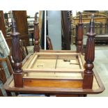 A mahogany extending dining table on turned legs, 124 x 104cm, (no spare leaves).