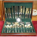 An eight-place setting canteen of plated cutlery by Butler of Sheffield, (2 teaspoons lacking), in