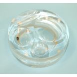 A vintage Baccarat heavy crystal glass sculptural paperweight or desk accessory, 12cm diameter, 3.