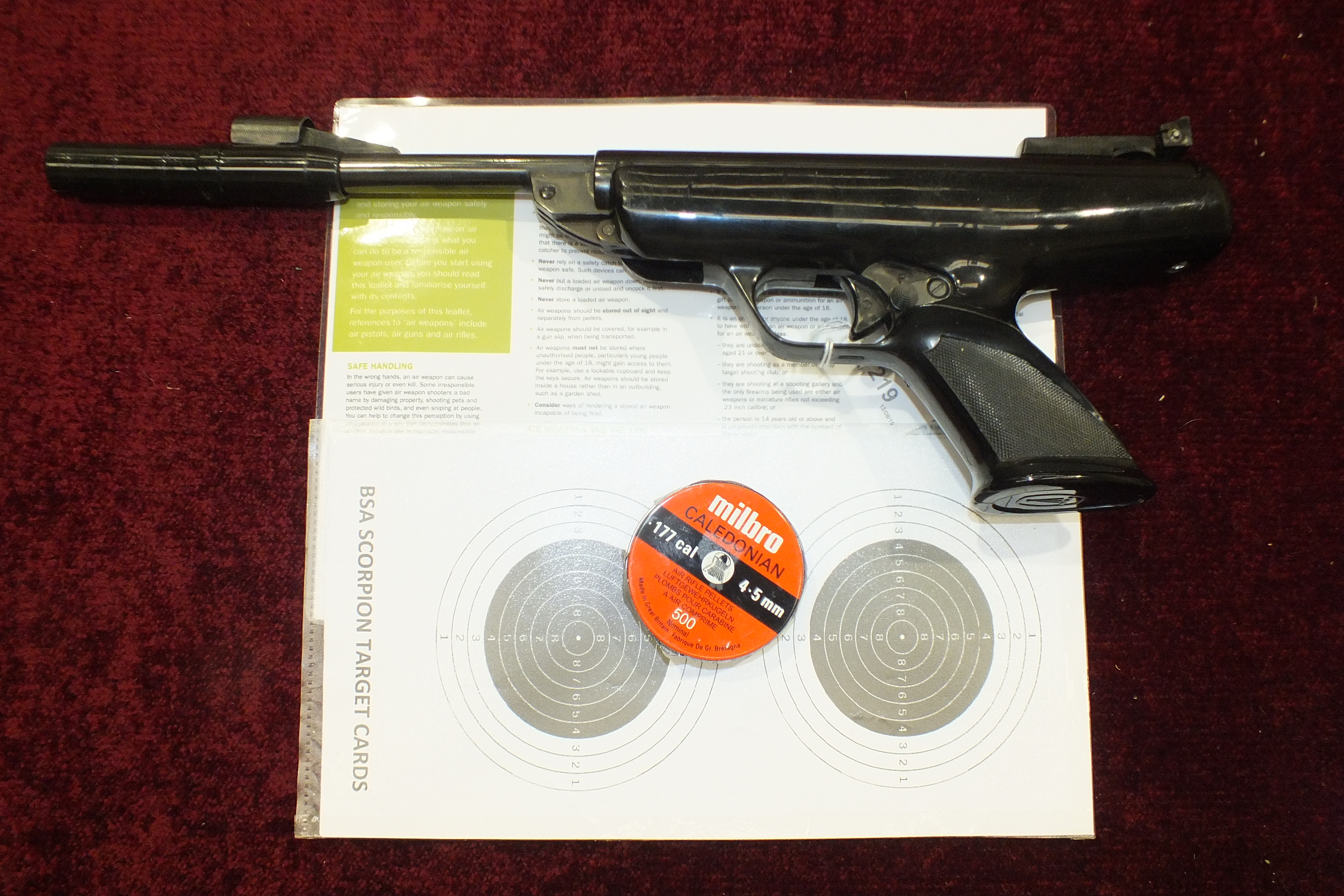 A BSA Scorpion .177 air pistol.