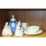 Four Royal Doulton figurines, 'Nina' HN2347, 19cm high, 'The Rag Doll' HN2142, 13cm, 'Mother's Help'