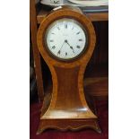 An inlaid mahogany balloon shape mantel timepiece, the dial marked Speed, Kings Lynn, 30.5cm high
