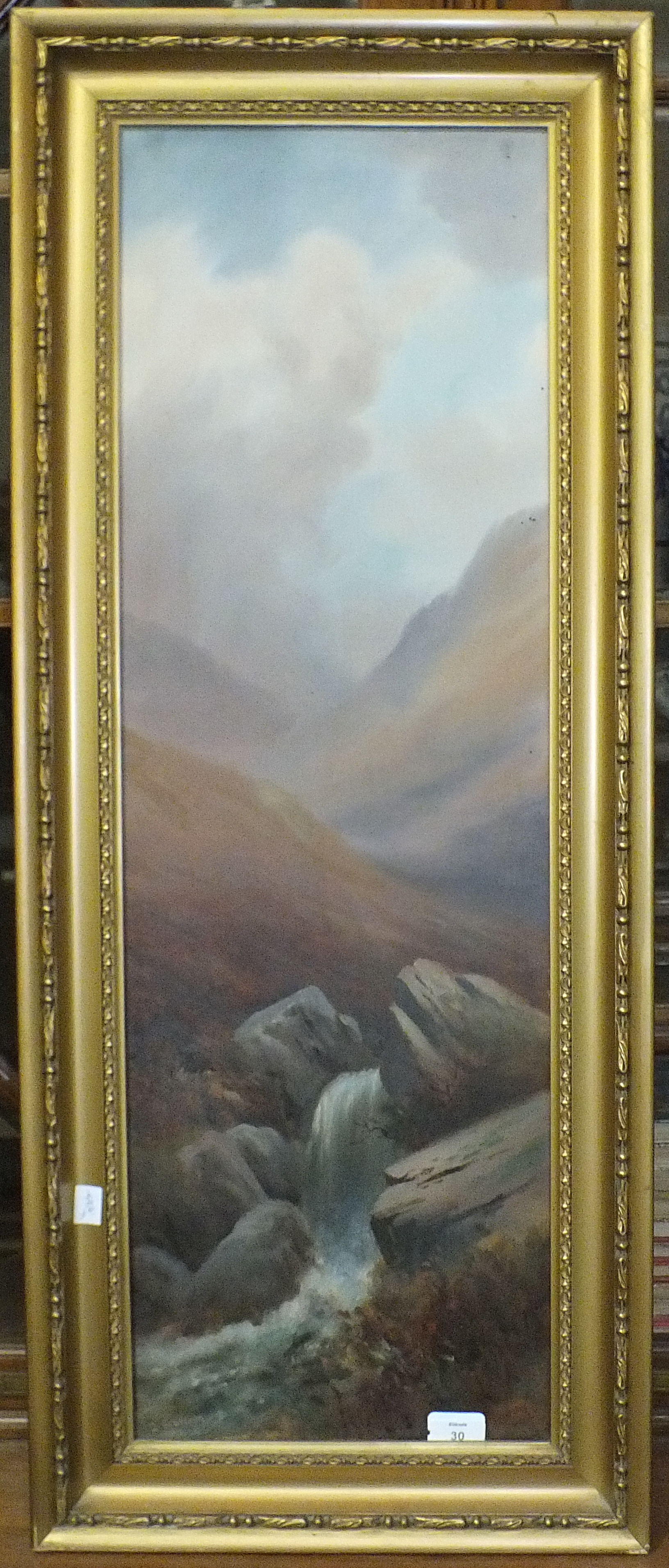 J Graham, 'Moorland Scene', a signed oil on canvas, 48 x 73cm, another pair, 'Highland Stream', 90 x - Image 5 of 5