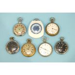 Seven various top-wind pocket watches by Ingersoll, Smiths and other makers.