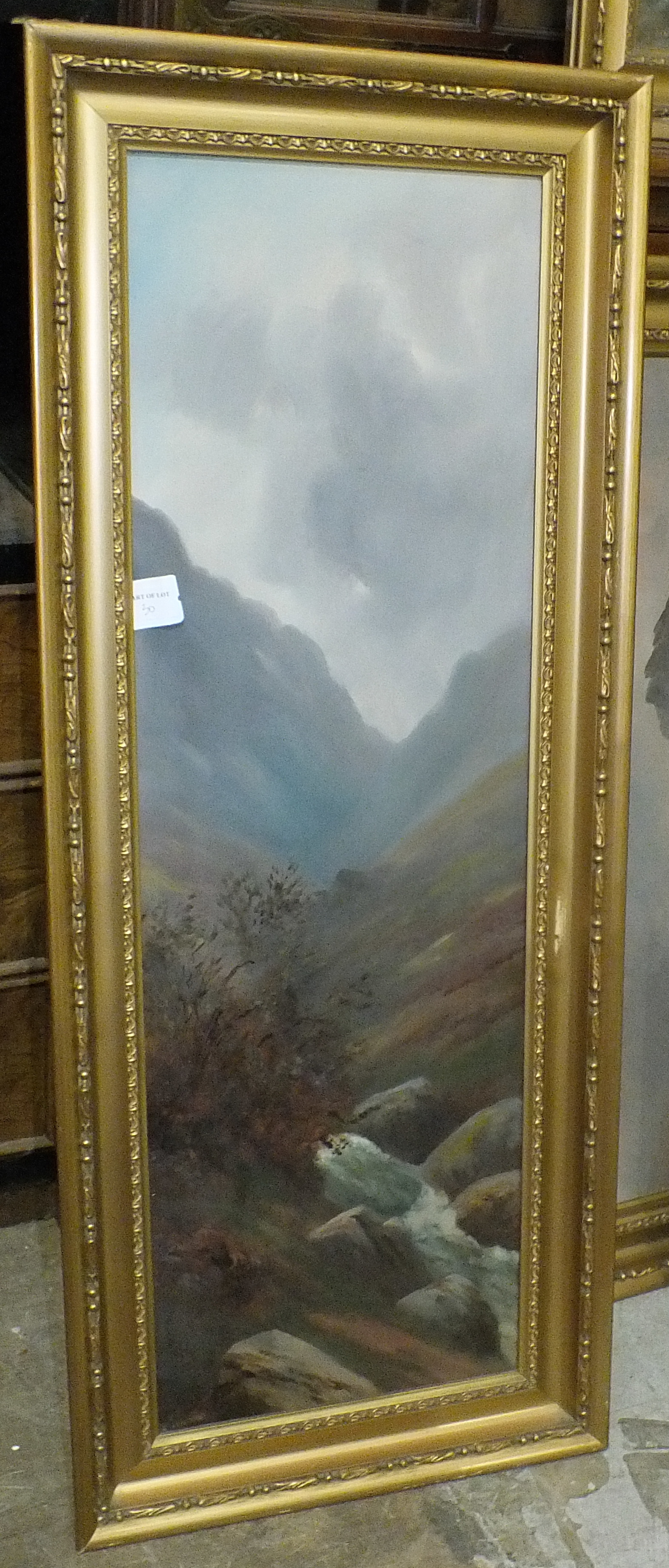 J Graham, 'Moorland Scene', a signed oil on canvas, 48 x 73cm, another pair, 'Highland Stream', 90 x - Image 4 of 5