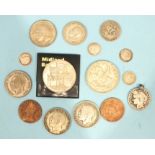 A collection of mainly British coinage.