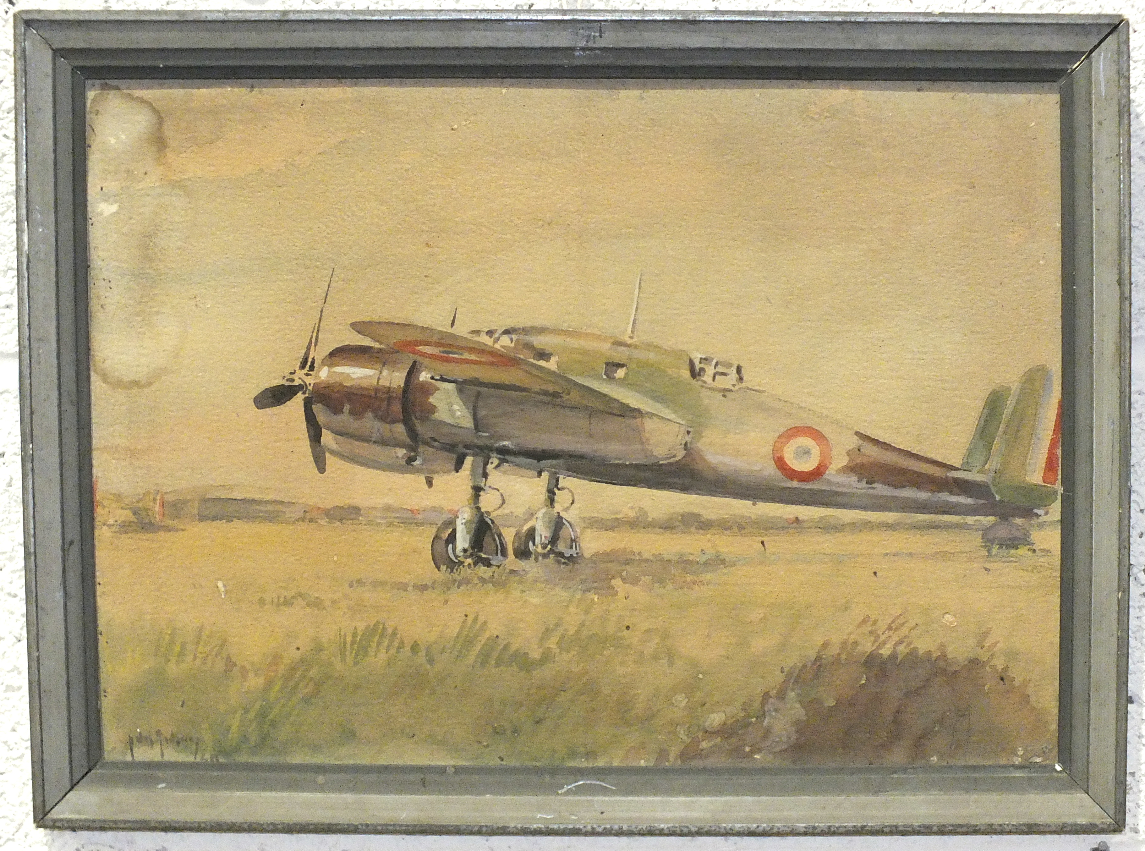 20th century, 'British Aircraft in Flight', sepia, indistinctly-signed, 23.5 x 31cm, another of a - Image 2 of 3