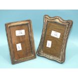 A plain rectangular silver photograph frame, Birmingham 1918, 16 x 11cm and another of shaped