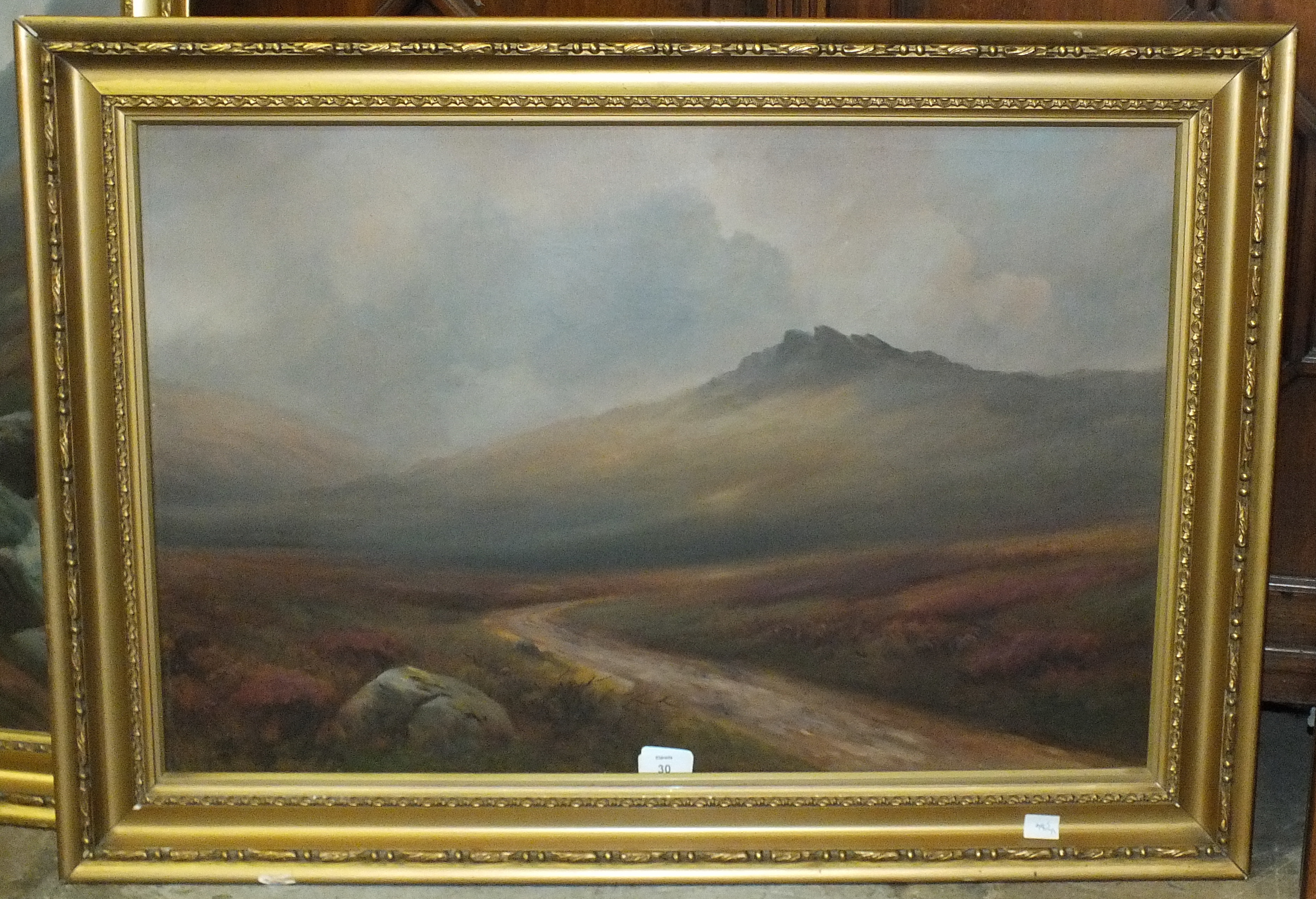 J Graham, 'Moorland Scene', a signed oil on canvas, 48 x 73cm, another pair, 'Highland Stream', 90 x