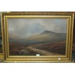 J Graham, 'Moorland Scene', a signed oil on canvas, 48 x 73cm, another pair, 'Highland Stream', 90 x
