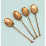 Four silver seal-top coffee spoons by Mappin & Webb.