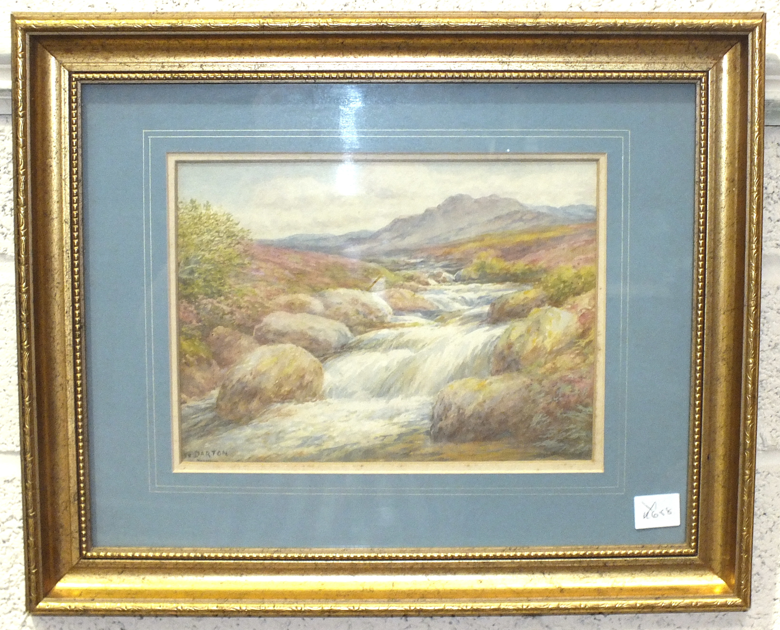 William Darton, 'Moorland Stream', signed watercolour, 17 x 22cm, also J Barrett 'Shaugh Moor',