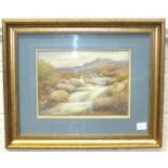 William Darton, 'Moorland Stream', signed watercolour, 17 x 22cm, also J Barrett 'Shaugh Moor',
