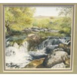 Rosalind Pierson, three contemporary miniature watercolours: 'River Lyd' 7.5 x 4.5cm, 'River