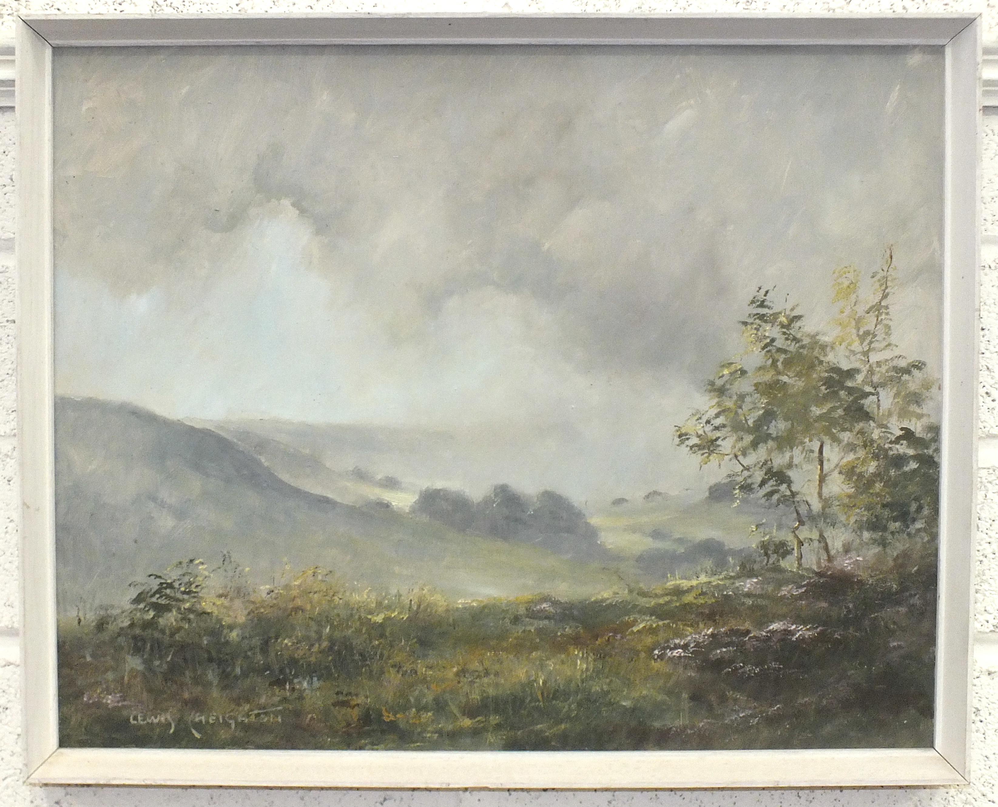 Lewis Creighton, 'Moorland Scene', signed oil on board, 39.5 x 49.5cm, together with a limited