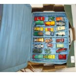 A collection of Matchbox diecast models, glass marbles and other items.