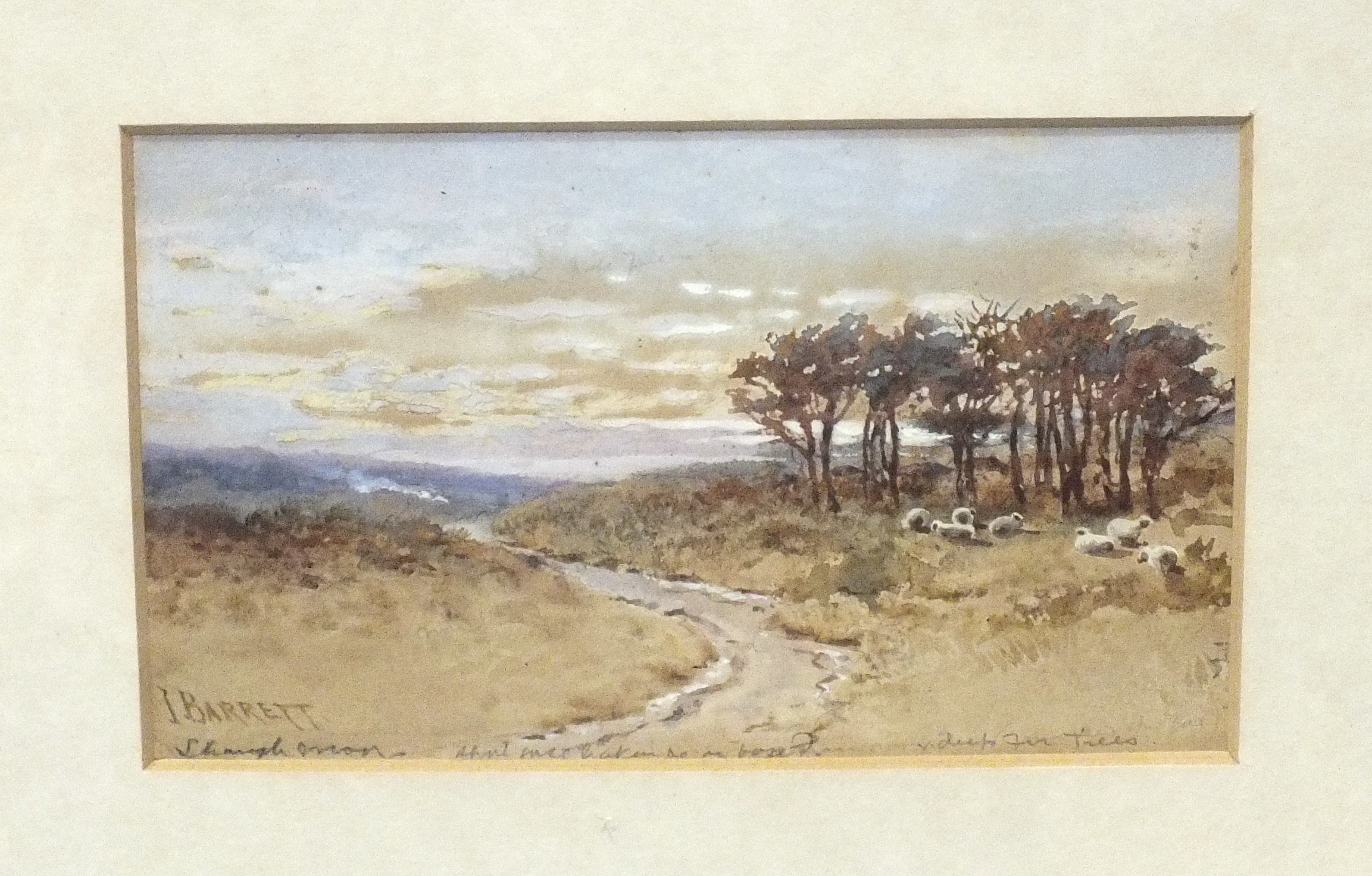 William Darton, 'Moorland Stream', signed watercolour, 17 x 22cm, also J Barrett 'Shaugh Moor', - Image 2 of 2