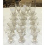 Twelve cut-glass jelly glasses and others.