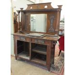 A stained wood mirror-back sideboard in the Art Nouveau taste, 153cm wide, 190cm high.