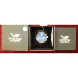 A gent's Vostok Europe Perpetual Calendar IH Chrono wrist watch, (boxed).