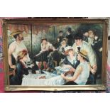 Davidson, 20th century, after Renoir, 'Luncheon of the Boating Party', oil on canvas, signed, etc.